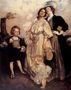 Portrait Group by George Lambert Oil Painting