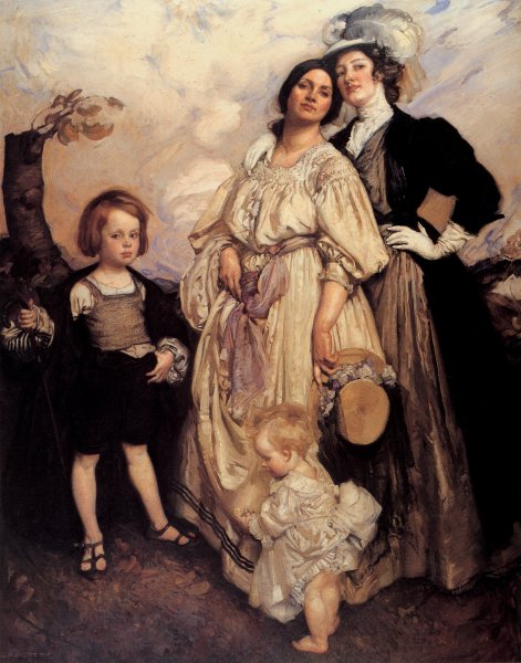 Portrait Group by George Lambert - Hand-Painted Oil Painting Reproduction