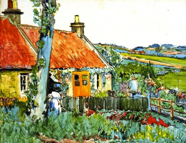 Main Product Photo of Cottage, Near Largo Painting by George Leslie Hunter