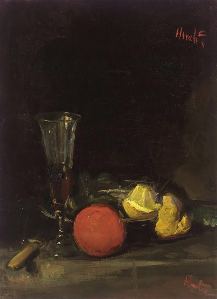 Still Life Of Fruit And A Wine Glass by George Leslie Hunter - Hand-Painted Oil Painting Reproduction