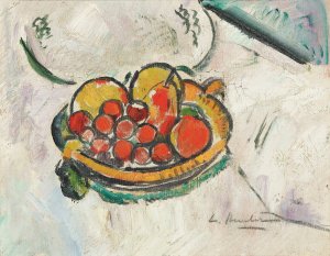 Still Life With A Bowl Of Fruit by George Leslie Hunter Oil Painting