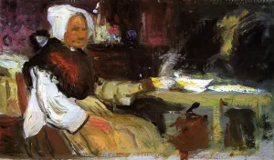 Woman in an Interior Oil painting by George Leslie Hunter