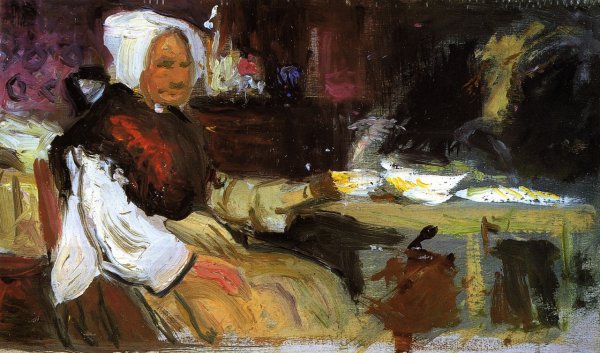 Woman in an Interior by George Leslie Hunter - Hand-Painted Oil Painting Reproduction