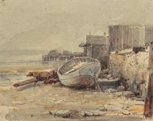Beached Vessel by George Loring Brown Oil Painting