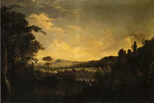 Distant View of Mount Soracte, Near Rome by George Loring Brown - Oil Painting Reproduction