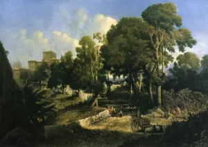 Effect Near Noon - Along the Appian Way by George Loring Brown Oil Painting