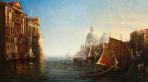 Morning on the Grand Canal, Venice by George Loring Brown Oil Painting