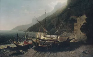 View at Amalfi, Bay of Salerno painting by George Loring Brown
