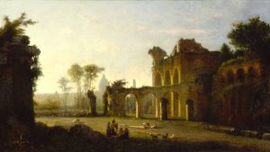 View of the Temple of Peace in the Roman Forum by George Loring Brown Oil Painting