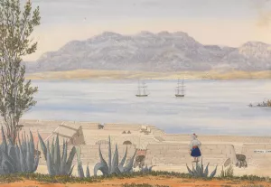 Algeciras from Gibraltar by George Lothian Hall Oil Painting