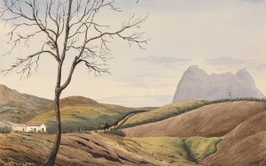 The Rock of Gibraltar from the Alameida at San Roque by George Lothian Hall Oil Painting