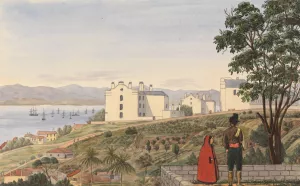 The South Barracks, Gibraltar Oil painting by George Lothian Hall