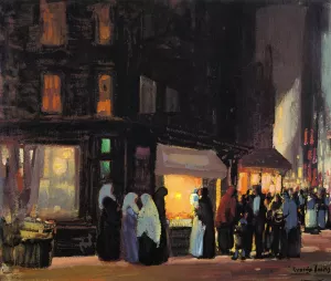 Bleeker and Carmine Streets by George Luks Oil Painting