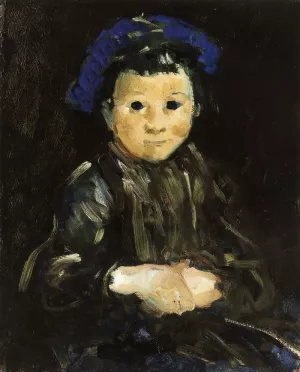 Boy with Blue Cap by George Luks Oil Painting
