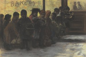 Breadline by George Luks Oil Painting