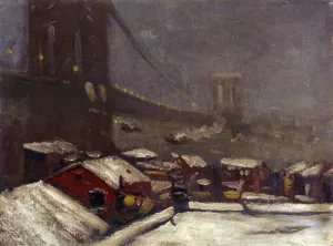 Brooklyn Bridge painting by George Luks