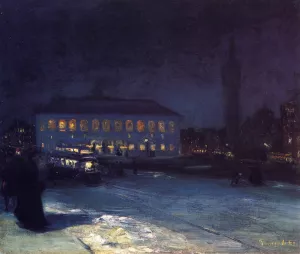 Copley Square by George Luks - Oil Painting Reproduction