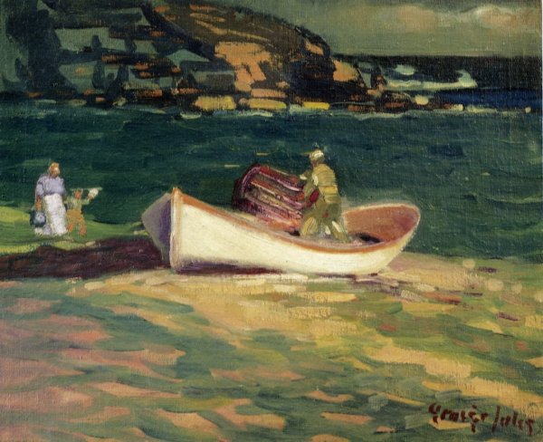 Main Product Photo of Fisherman, Cape Elizabeth, Maine Painting by George Luks