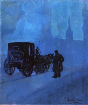 Foggy Night, New York by George Luks - Oil Painting Reproduction
