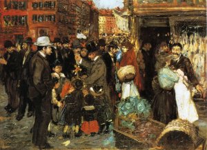 Hester Street Oil painting by George Luks