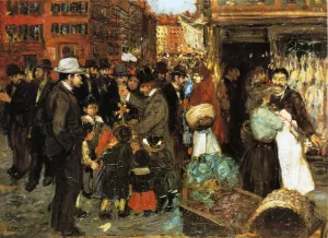 Hester Street by George Luks - Oil Painting Reproduction