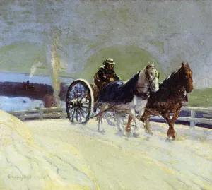 Hitch Team by George Luks - Oil Painting Reproduction