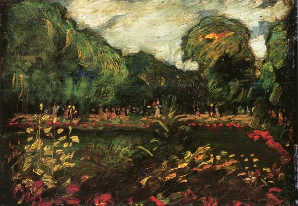 Main Product Photo of Main Entrance, Luxembourg Garden, Paris Painting by George Luks