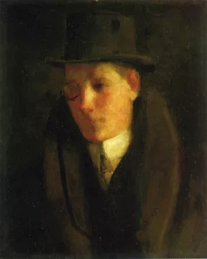 Man with a Monocle by George Luks - Oil Painting Reproduction