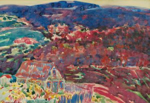 Purple Hills by George Luks Oil Painting