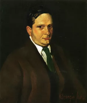The Green Tie also known as Portrait of Edward H. Smith by George Luks - Oil Painting Reproduction
