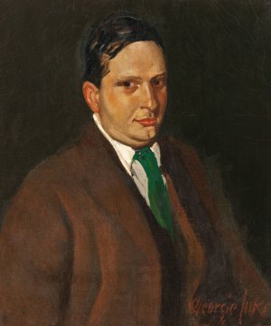 The Green Tie by George Luks Oil Painting