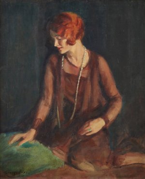The Redhead by George Luks Oil Painting