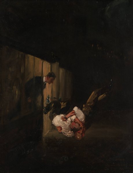 Main Product Photo of The Wrestlers  Painting by George Luks