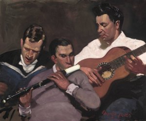 Three Top Sergeants by George Luks Oil Painting