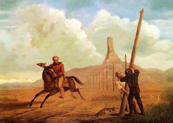 Main Product Photo of The Last Ride of the Pony Express of 1861 Painting by George M. Ottinger