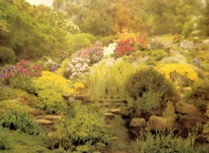 A Watergarden by George Marks Oil Painting