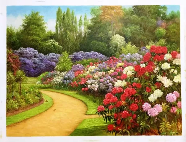 The Rhododendron Walk by George Marks - Oil Painting Reproduction