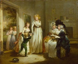 A Visit to the Boarding School by George Morland Oil Painting