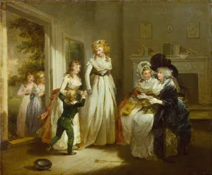 A Visit to the Boarding School by George Morland Oil Painting