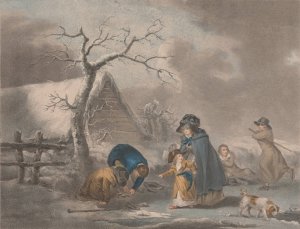 Boys Skating by George Morland Oil Painting