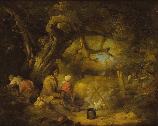 Gypsy Encampment  by George Morland - Hand-Painted Oil Painting Reproduction