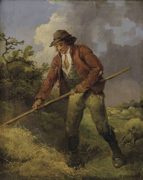 Making Hay by George Morland - Hand-Painted Oil Painting Reproduction