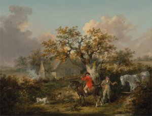Partridge Shooting by George Morland Oil Painting