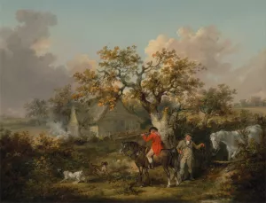 Partridge Shooting by George Morland Oil Painting