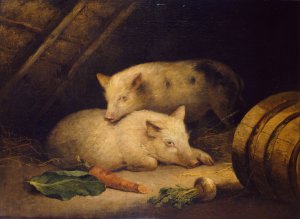 Pigs by George Morland Oil Painting