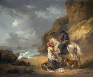 Selling Fish by George Morland Oil Painting