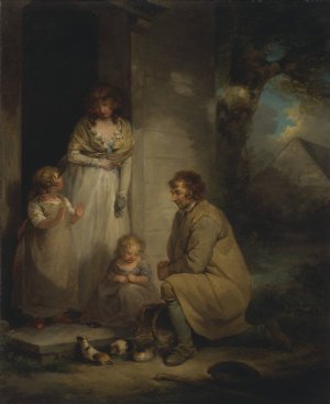 Selling Guinea Pigs by George Morland Oil Painting