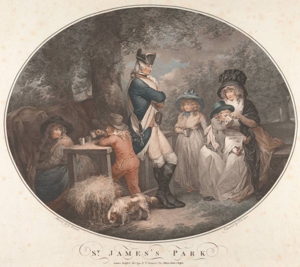 St. James Park  by George Morland - Hand-Painted Oil Painting Reproduction