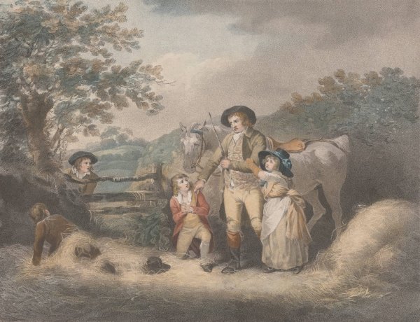 The Angry Farmer  by George Morland - Hand-Painted Oil Painting Reproduction