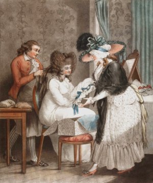 The Coquette at Her Toilet by George Morland Oil Painting